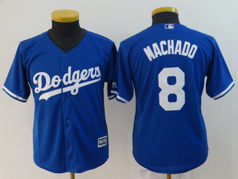 Youth Los Angeles Dodgers #8 Machado Blue MLB Jerseys